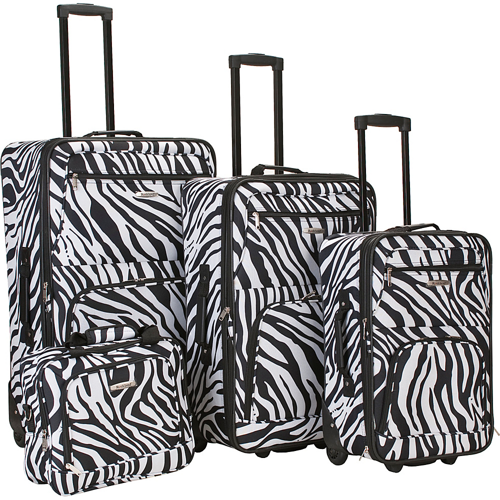 Rockland Luggage 4 Piece Expandable Luggage Set Zebra