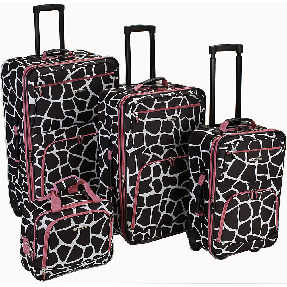 Rockland Luggage 4 Piece Expandable Luggage Set Pink