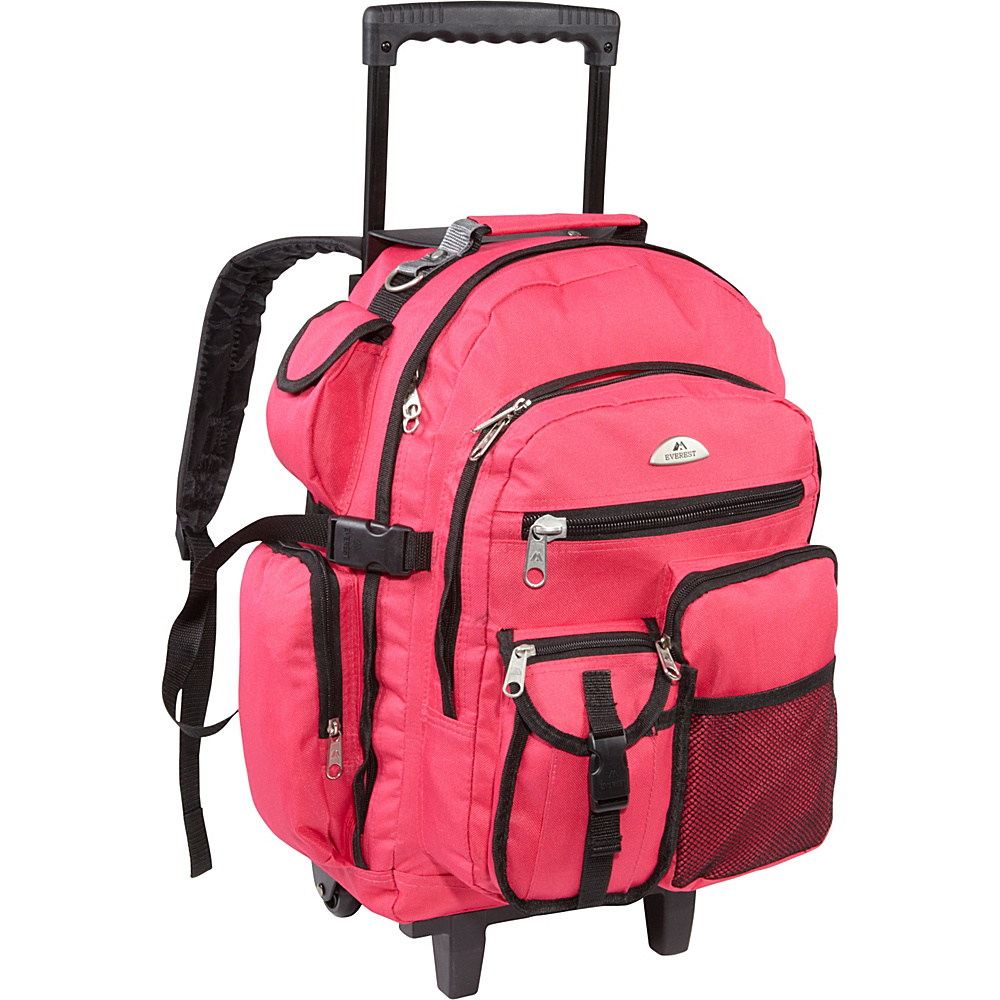 Everest Deluxe Wheeled Backpack Hot Pink Everest Rolling Backpacks