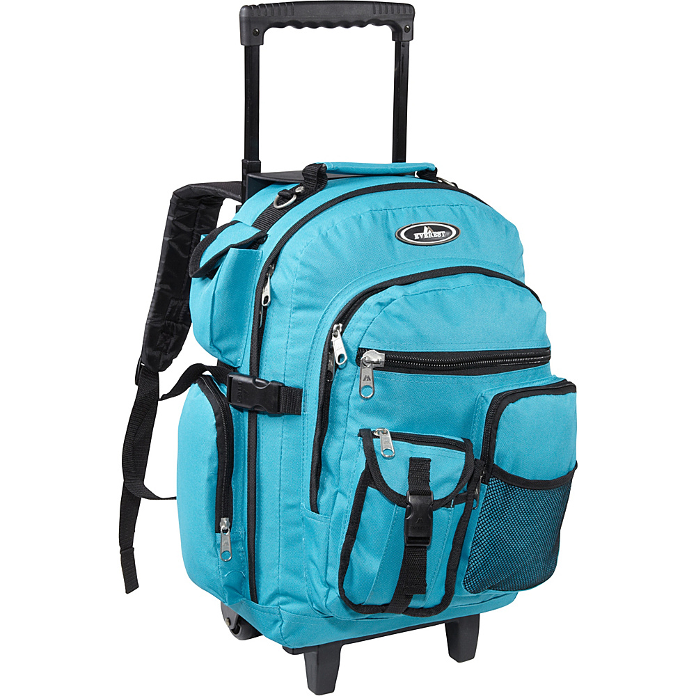 Everest Deluxe Wheeled Backpack Turquoise Everest Rolling Backpacks