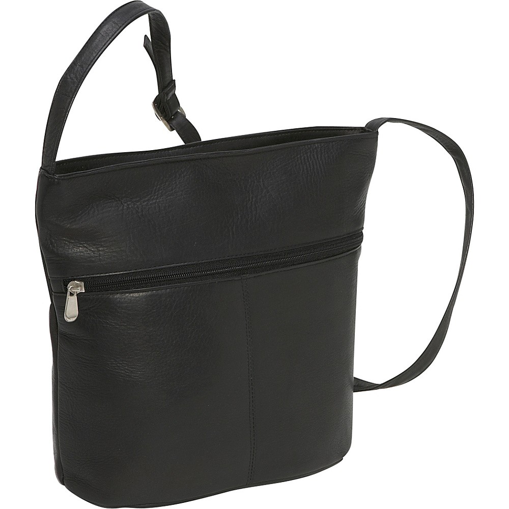 Le Donne Leather Bucket Shoulder Bag Black
