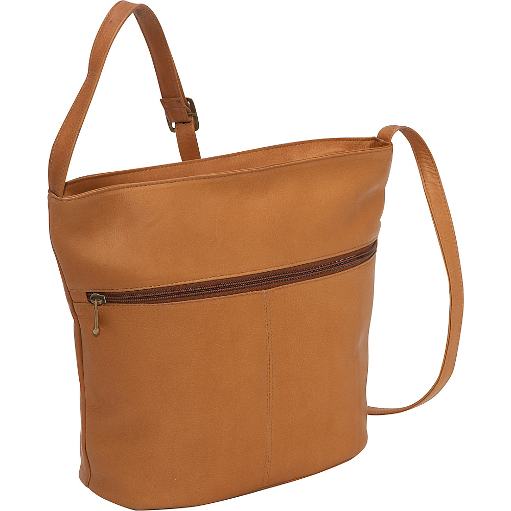 Le Donne Leather Bucket Shoulder Bag Tan