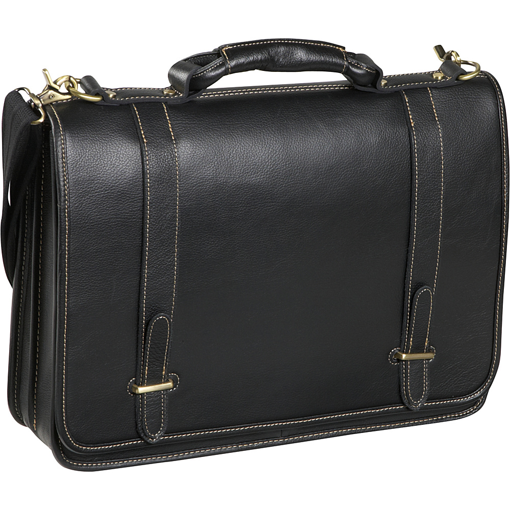 AmeriLeather Traditional Double Slip in Executive Briefcase Black AmeriLeather Non Wheeled Business Cases