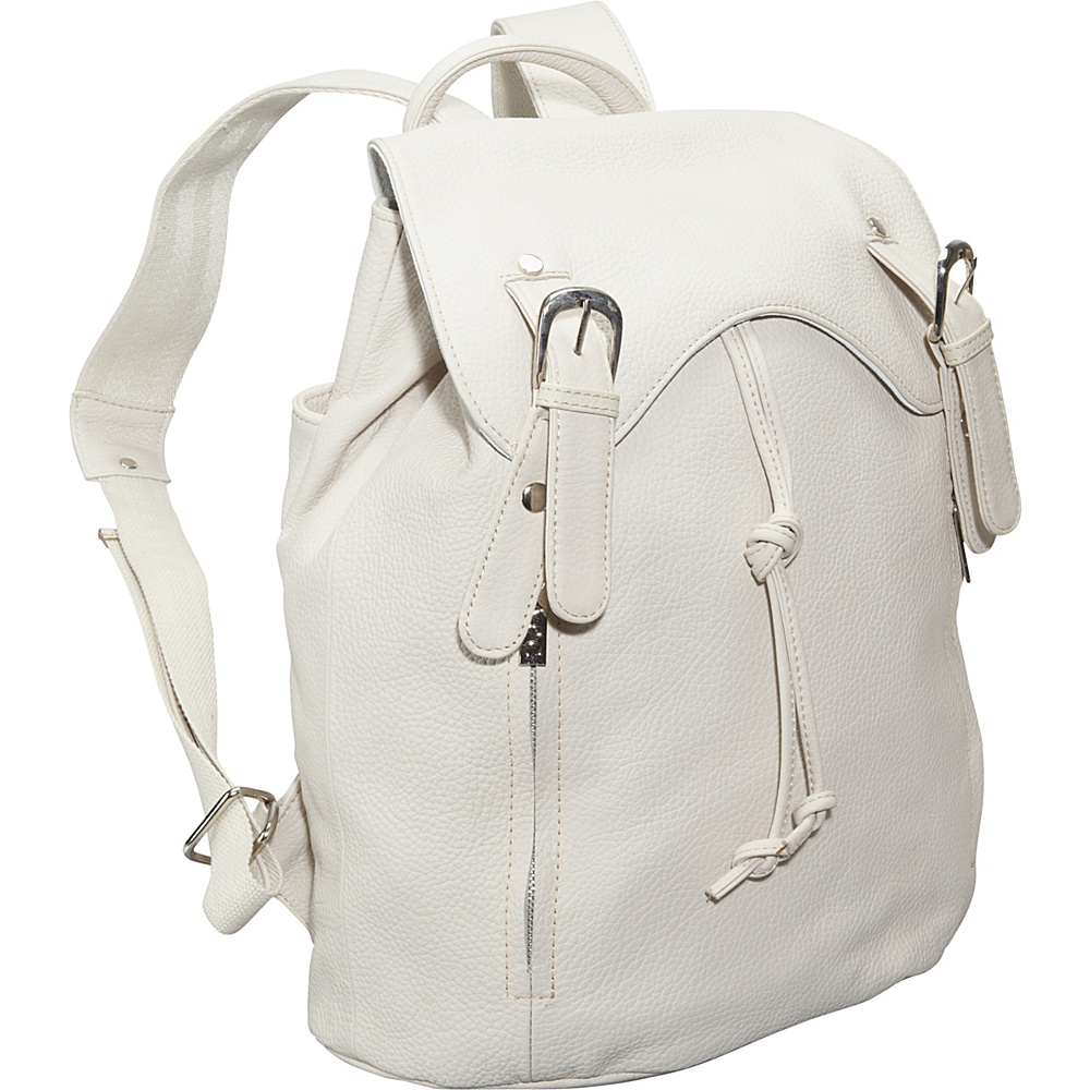 AmeriLeather Clementi Backpack Off White AmeriLeather Leather Handbags