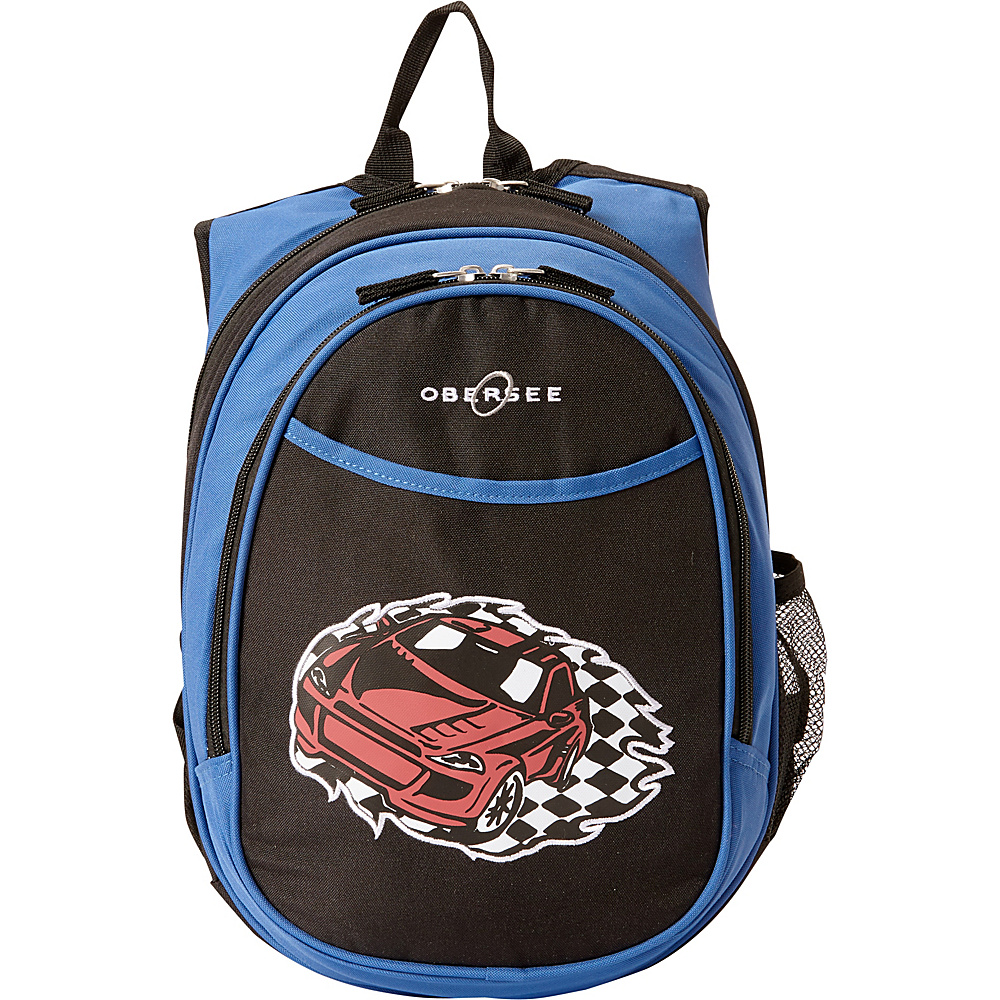 Obersee Kids Pre School Racecar Backpack with Integrated Lunch Cooler Racecar Obersee Everyday Backpacks