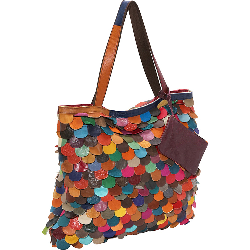 AmeriLeather Multi Colored Kaleidoscope Tote Rainbow AmeriLeather Leather Handbags