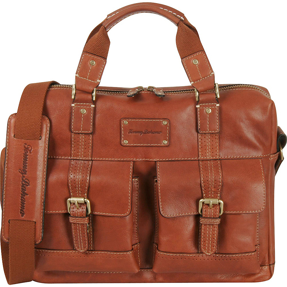 Tommy Bahama Back 9 Zip Briefcase Cognac Tommy Bahama Non Wheeled Business Cases