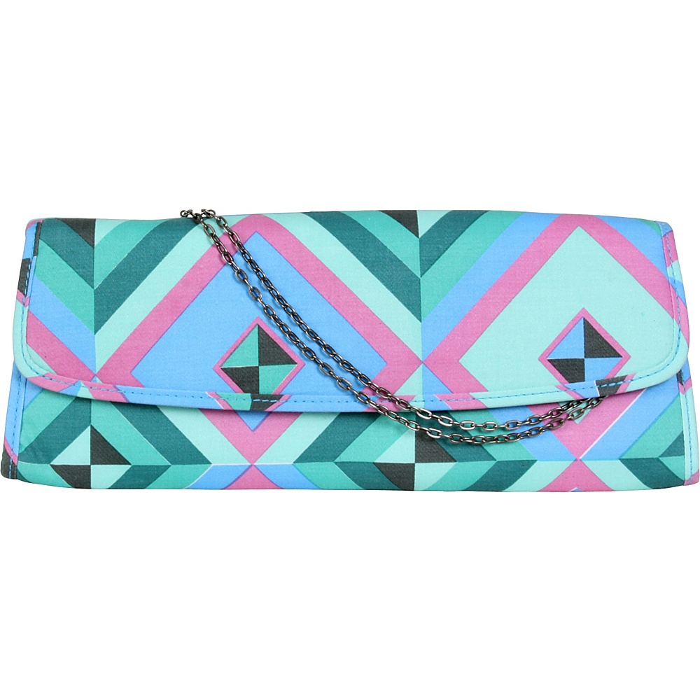Amy Butler for Kalencom Brenda Clutch with Chain Sky Pyramid Cobalt Amy Butler for Kalencom Women s Wallets