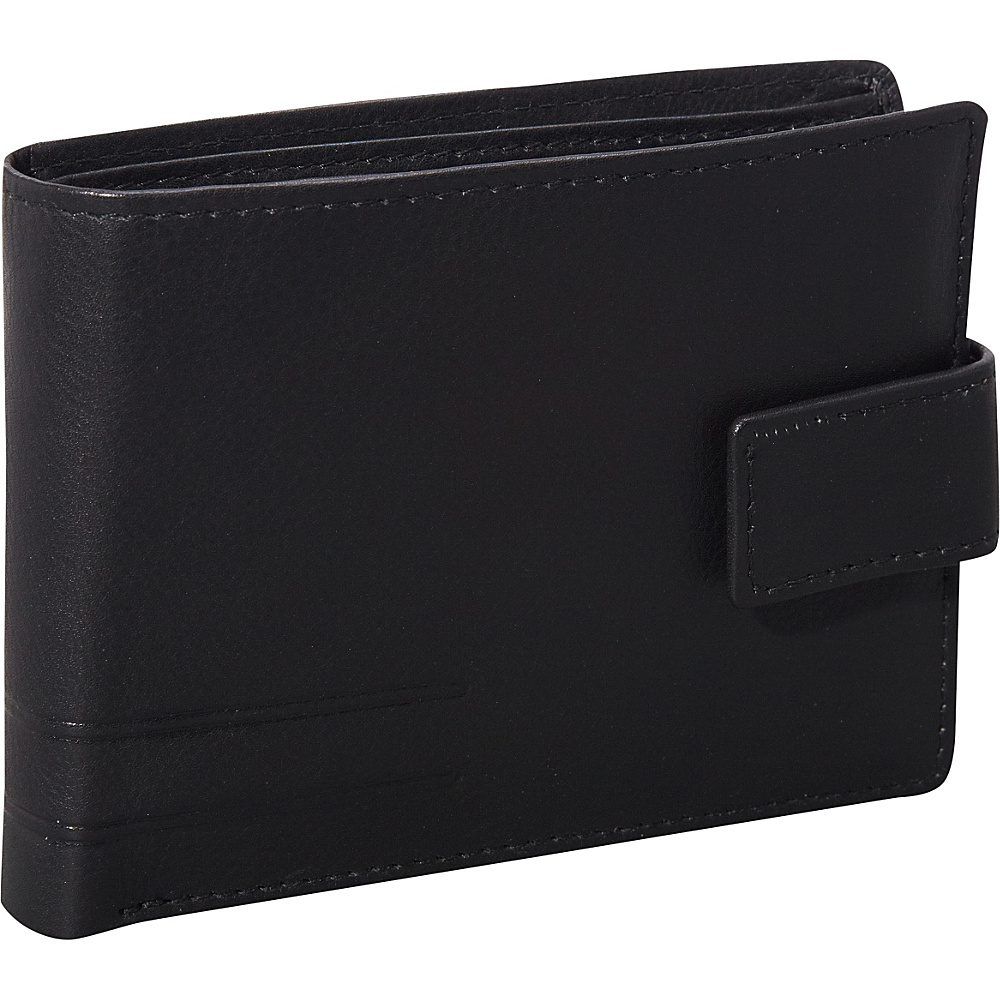 Mancini Leather Goods Mens RFID Secure Wallet with Coin Pocket Black Mancini Leather Goods Men s Wallets