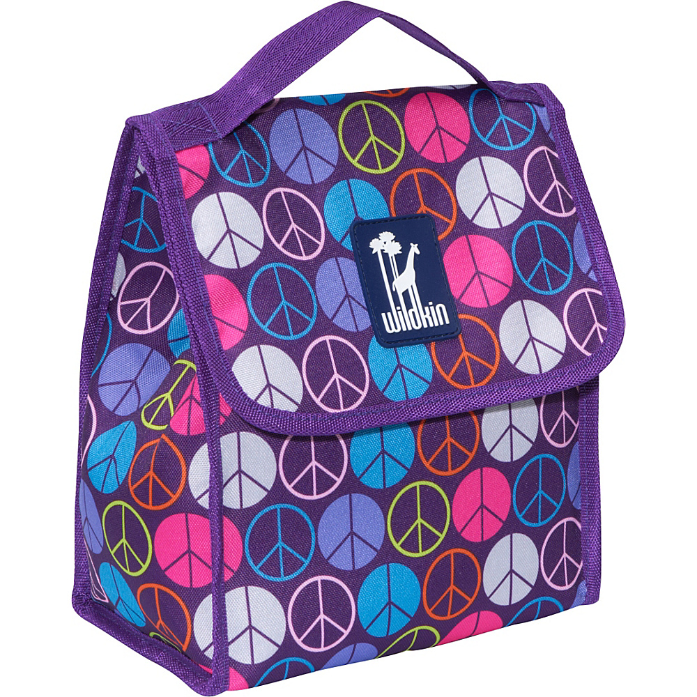 Wildkin Munch n Lunch Bag Peace Signs Purple Wildkin Travel Coolers