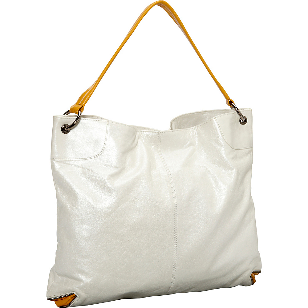 Latico Leathers Jackie Tote Metallic White Gold Latico Leathers Leather Handbags