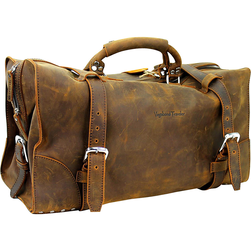 Vagabond Traveler 21 Cowhide Full Leather Travel Duffle Bag Vintage Brown Vagabond Traveler Rolling Duffels