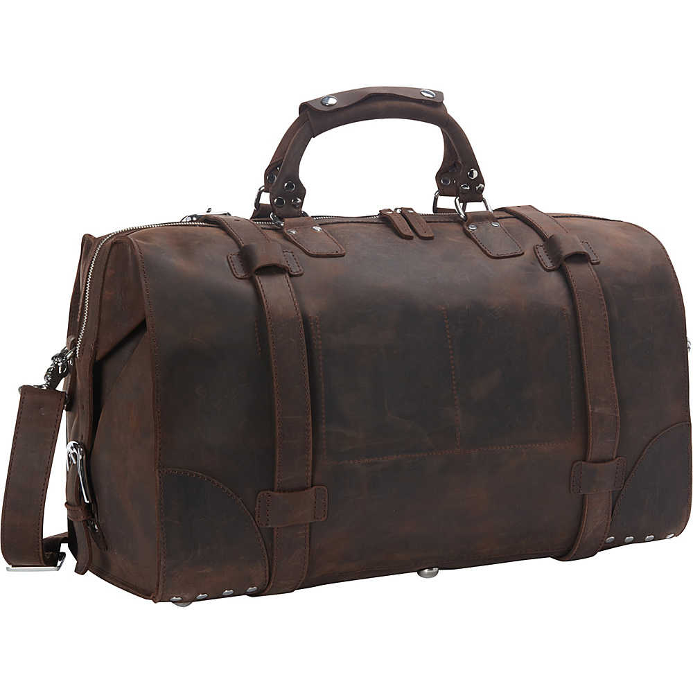 Vagabond Traveler 21 Cowhide Full Leather Travel Duffle Bag Dark Brown Vagabond Traveler Rolling Duffels