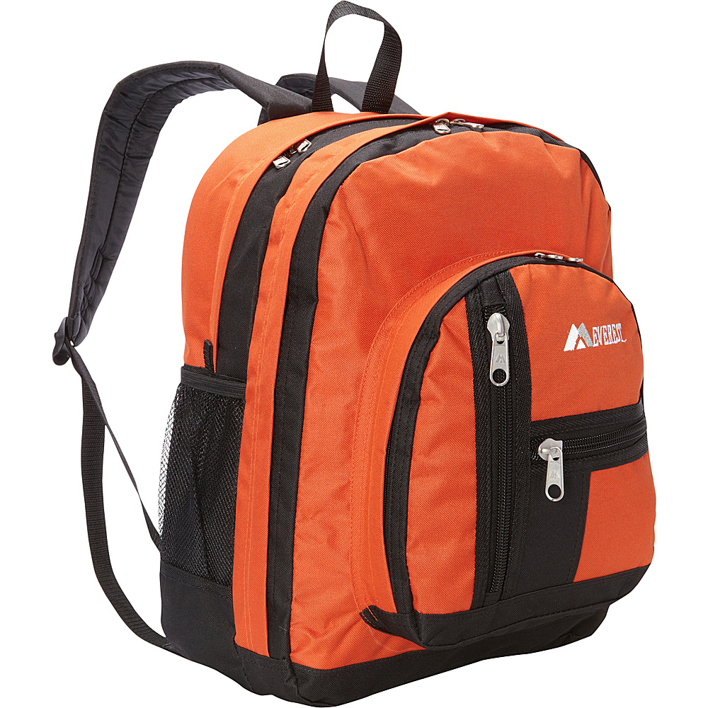 Everest Double Compartment Backpack Rust Orange Black Everest Everyday Backpacks