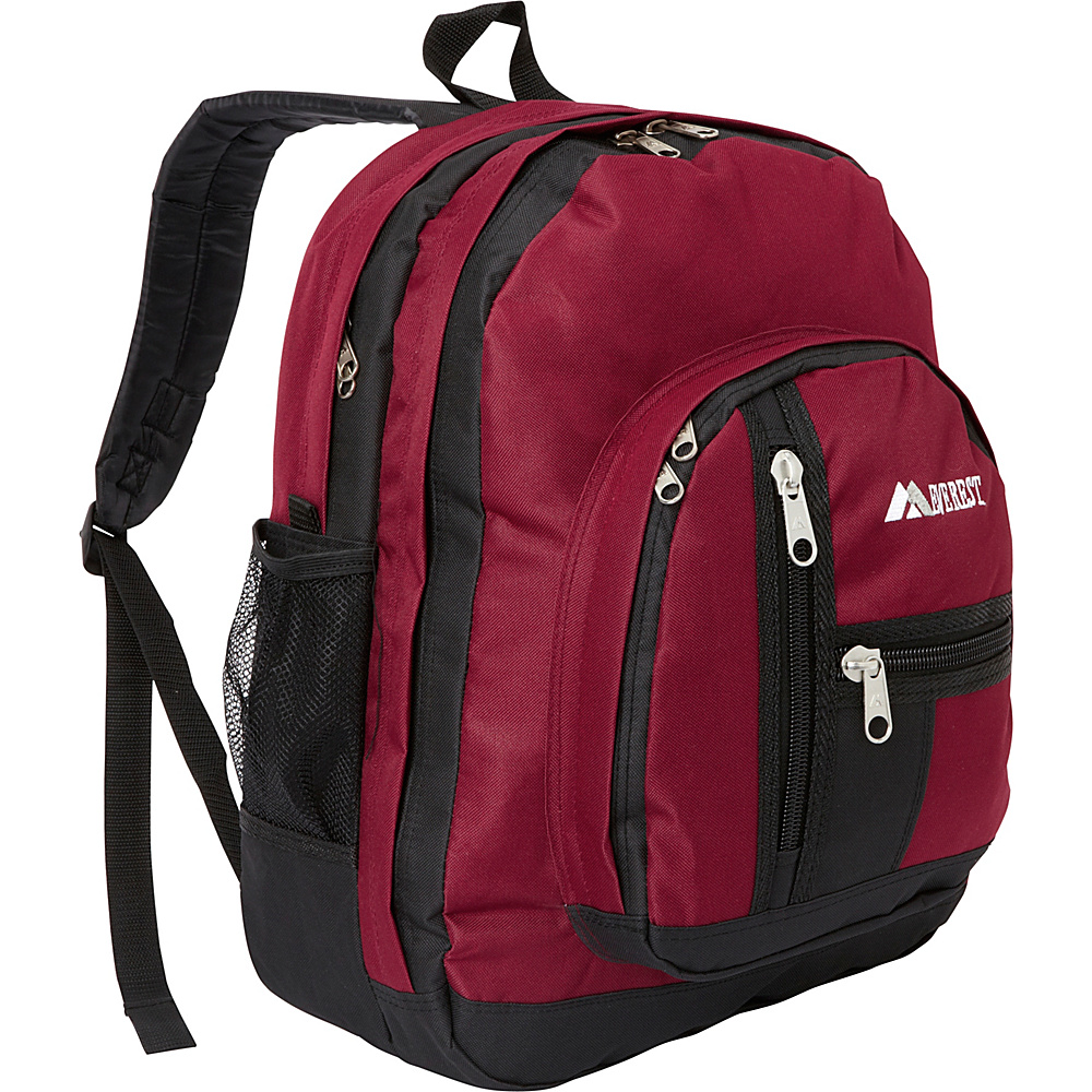 Everest Double Compartment Backpack Burgundy Black Everest Everyday Backpacks