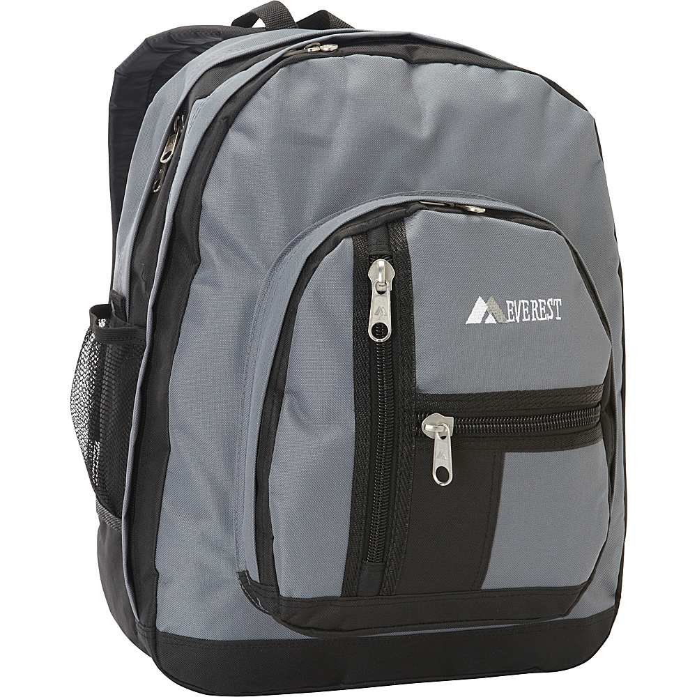 Everest Double Compartment Backpack Gray Black Everest Everyday Backpacks
