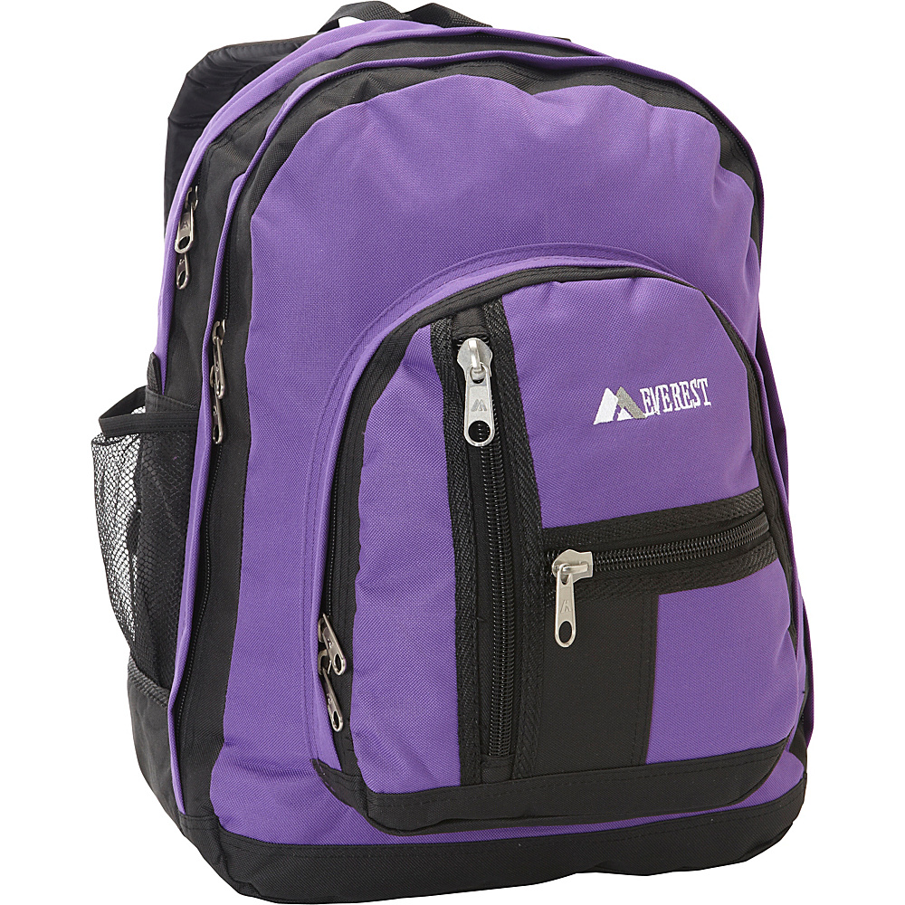 Everest Double Compartment Backpack Dark Purple Black Everest Everyday Backpacks