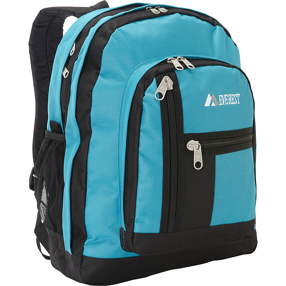 Everest Double Compartment Backpack Turquoise Black Everest Everyday Backpacks