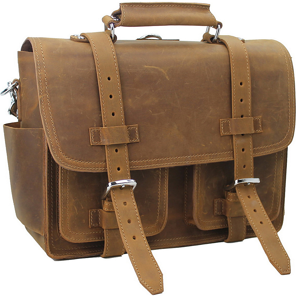Vagabond Traveler 16 Leather Briefcase Travel Bag Vintage Brown Vagabond Traveler Non Wheeled Business Cases