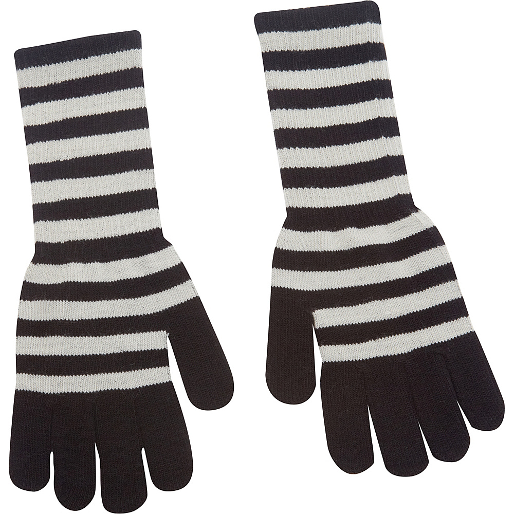 Magid Striped Long Glove Grey Black Magid Hats Gloves Scarves