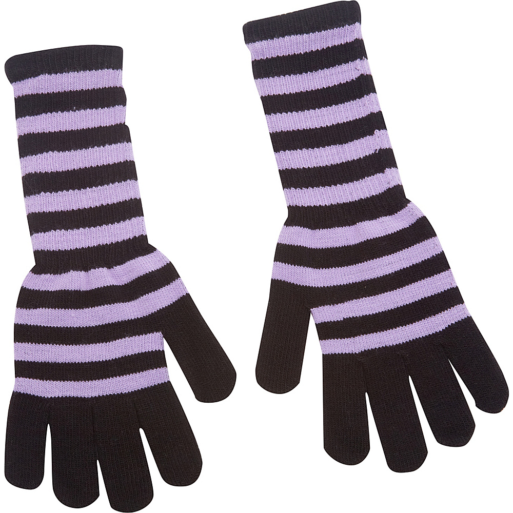Magid Striped Long Glove Purple Black Magid Hats Gloves Scarves