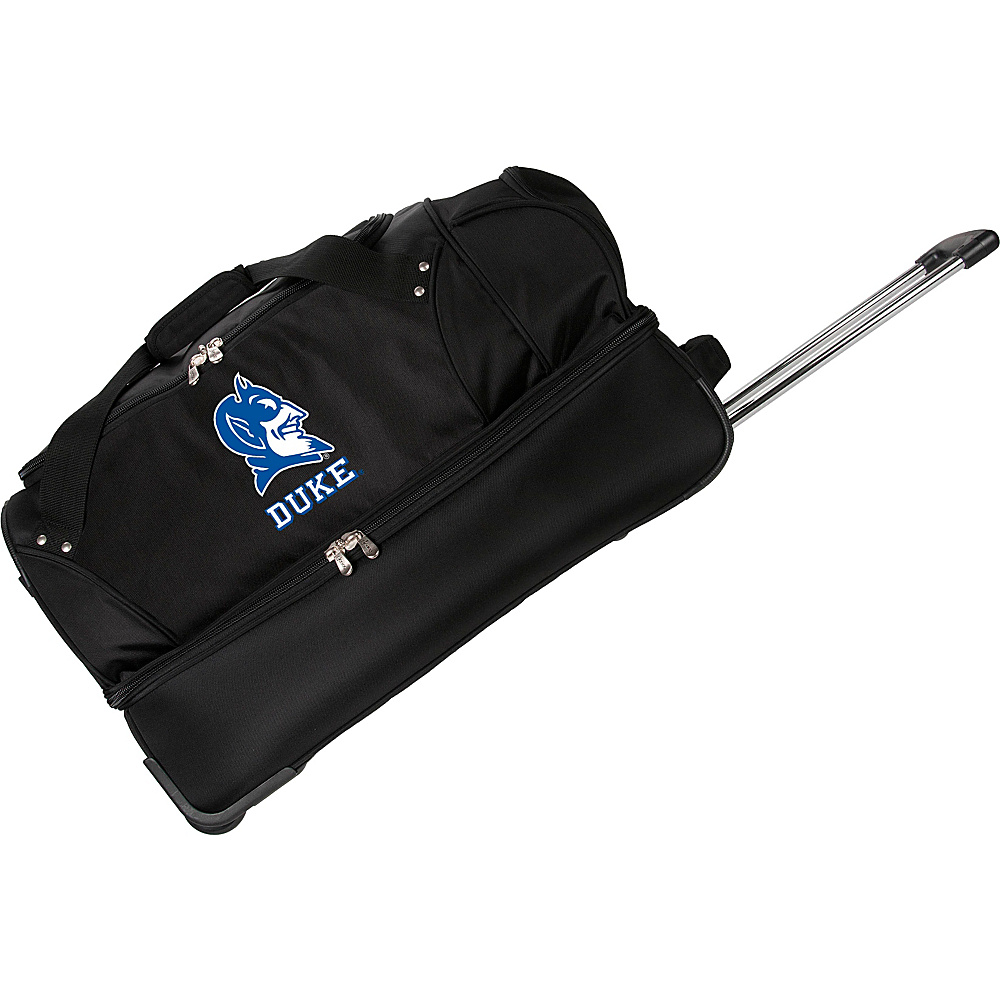 Denco Sports Luggage NCAA Duke University Blue Devils 27 Drop Bottom Wheeled Duffel Bag Black Denco Sports Luggage Travel Duffels