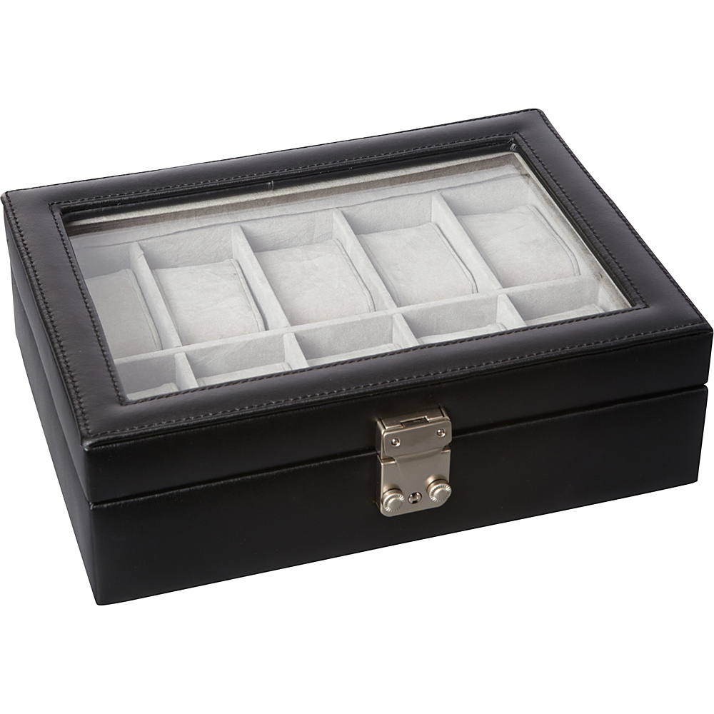 Royce Leather Debonair 10 Slot Watch Box Black Royce Leather Business Accessories