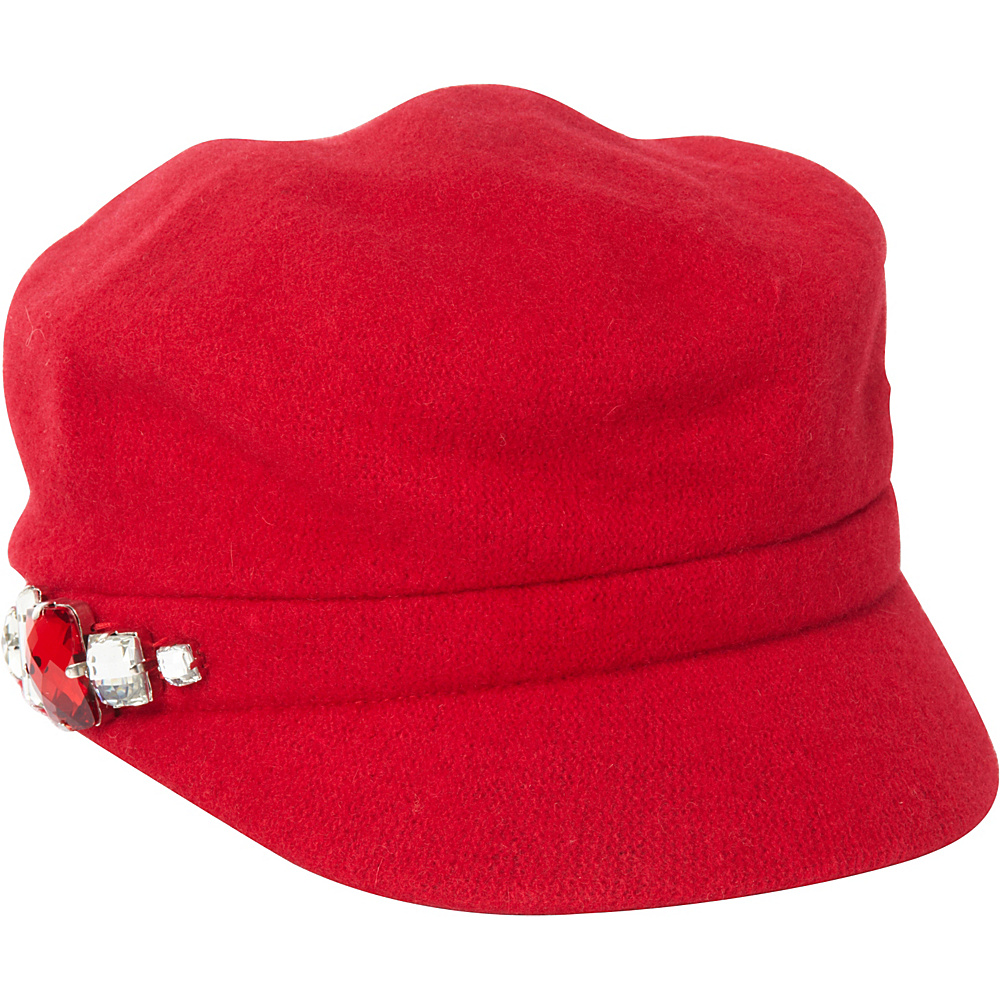 Betmar New York Rhinestone Cap Red Betmar New York Hats Gloves Scarves