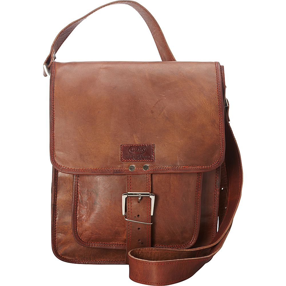 Sharo Leather Bags Retro One Strap Close Messenger Bag Brown Sharo Leather Bags Leather Handbags