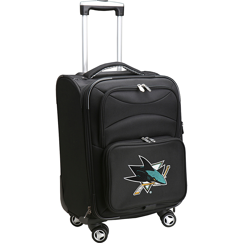 Denco Sports Luggage NHL 20 Domestic Carry On Spinner San Jose Sharks Denco Sports Luggage Softside Carry On