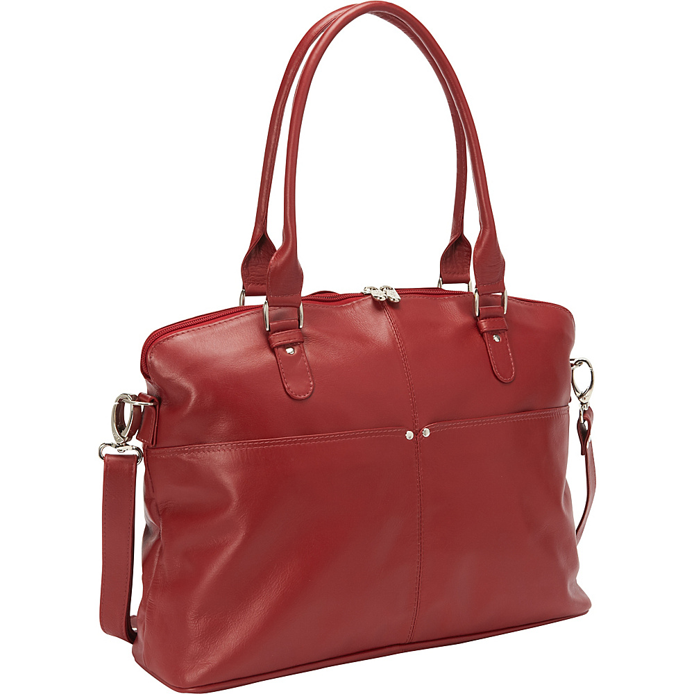 Piel Slim Executive Laptop Tote Red Piel Women s Business Bags
