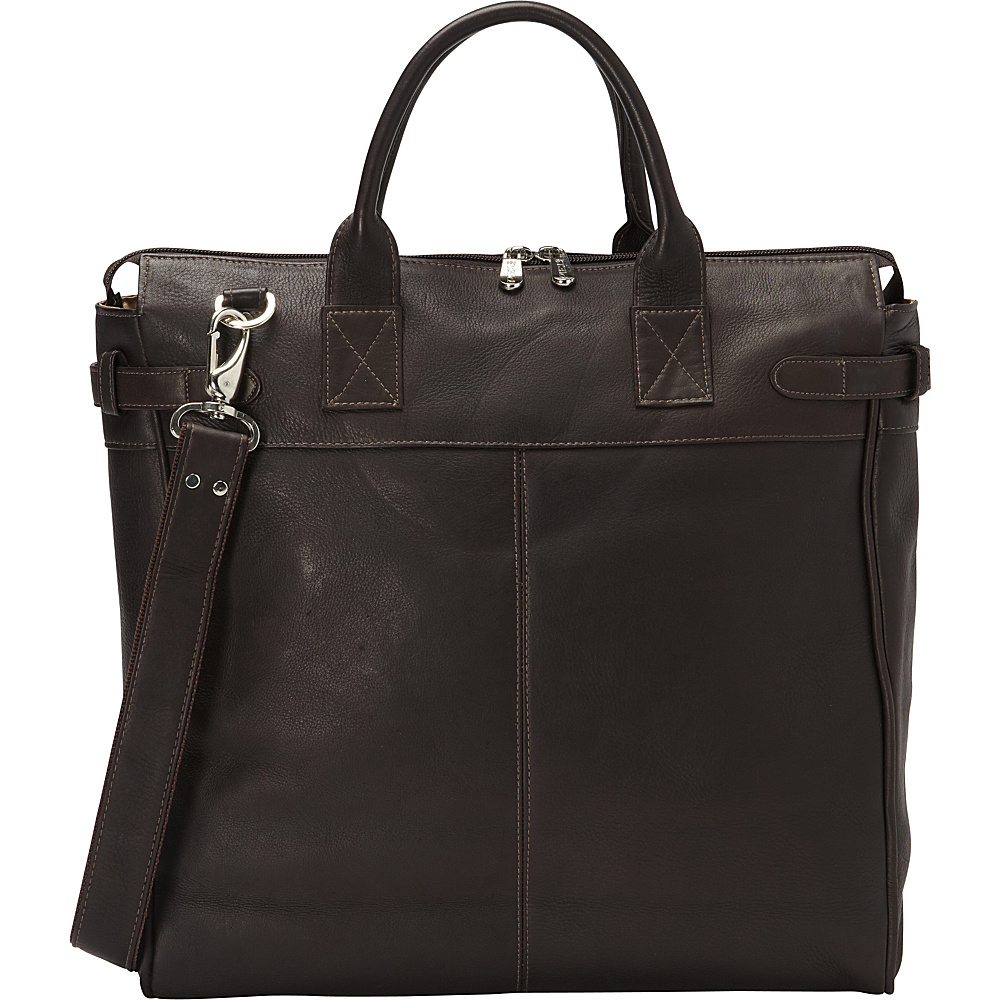 Piel Cross Body Travel Tote Chocolate Piel Leather Handbags