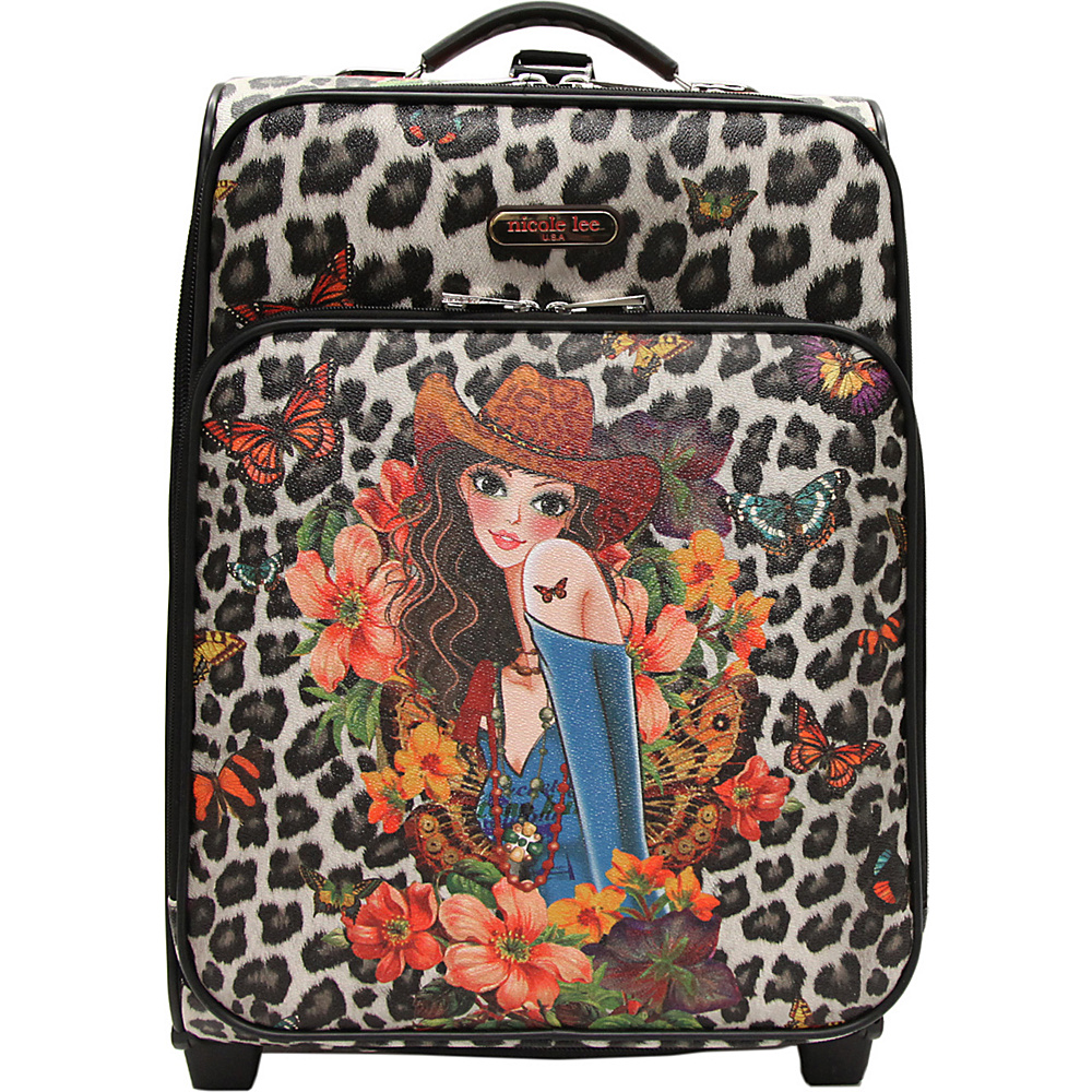 Nicole Lee Print Collection Rolling Expandable 20 Carry on Sandra Black Nicole Lee Softside Carry On