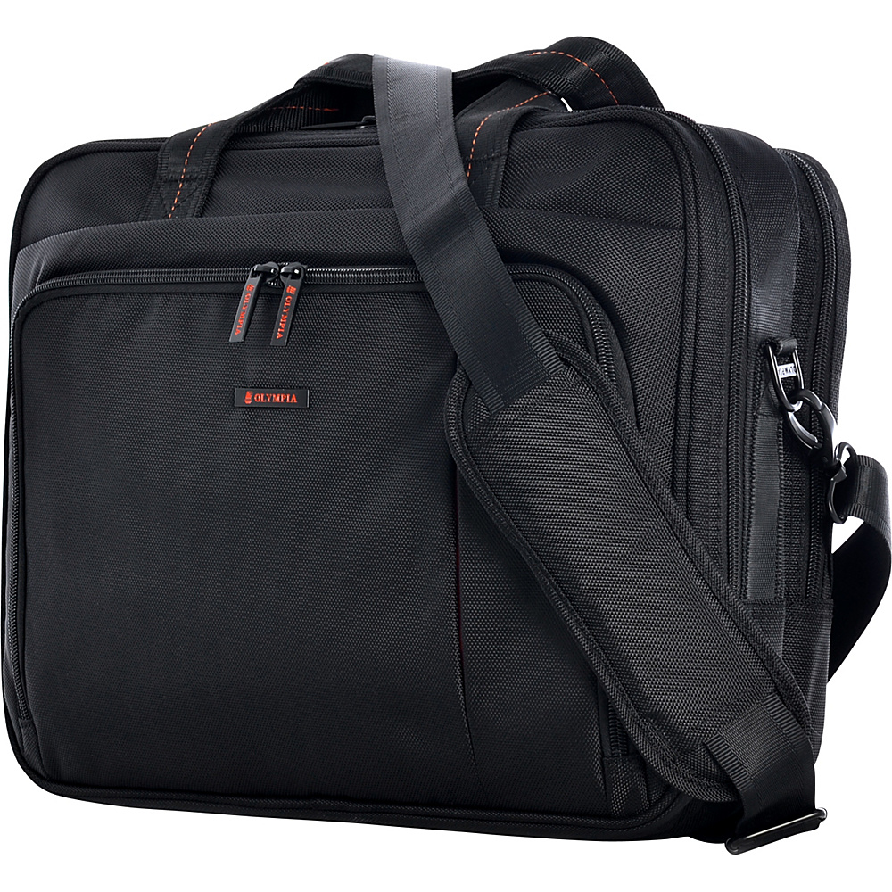 Olympia Elevate Slim Briefcase Black Olympia Non Wheeled Business Cases
