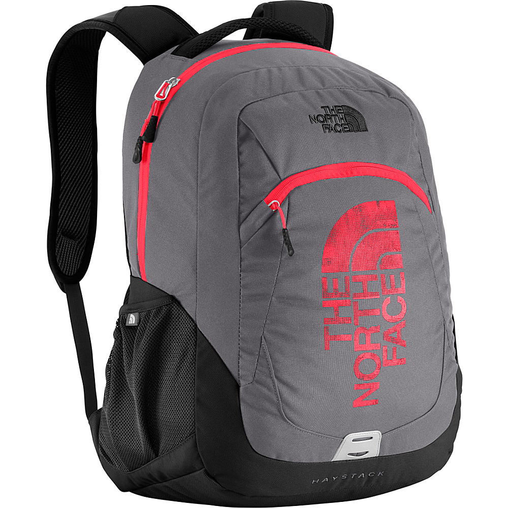 The North Face Haystack Laptop Backpack Zinc Grey Fiery Red The North Face Business Laptop Backpacks