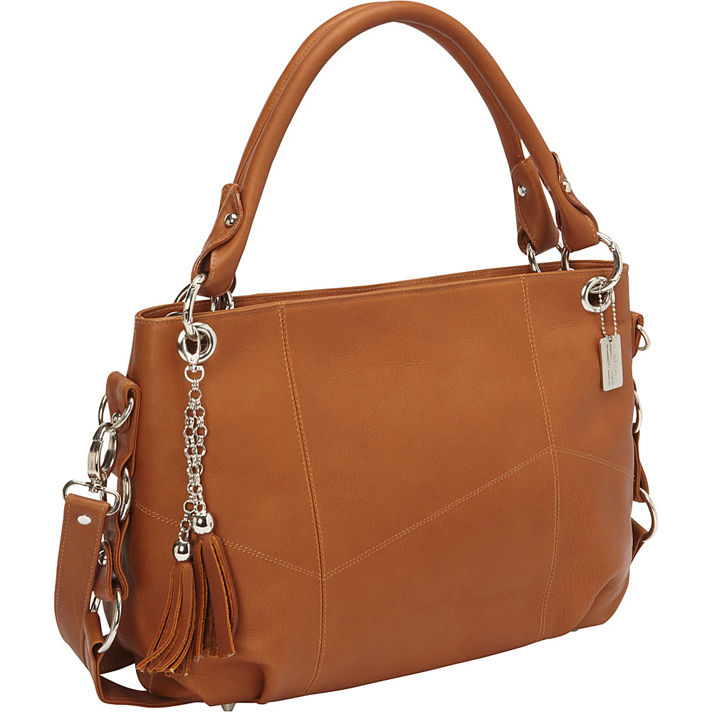 ClaireChase Andrea Tablet Shoulder Bag Saddle ClaireChase Leather Handbags