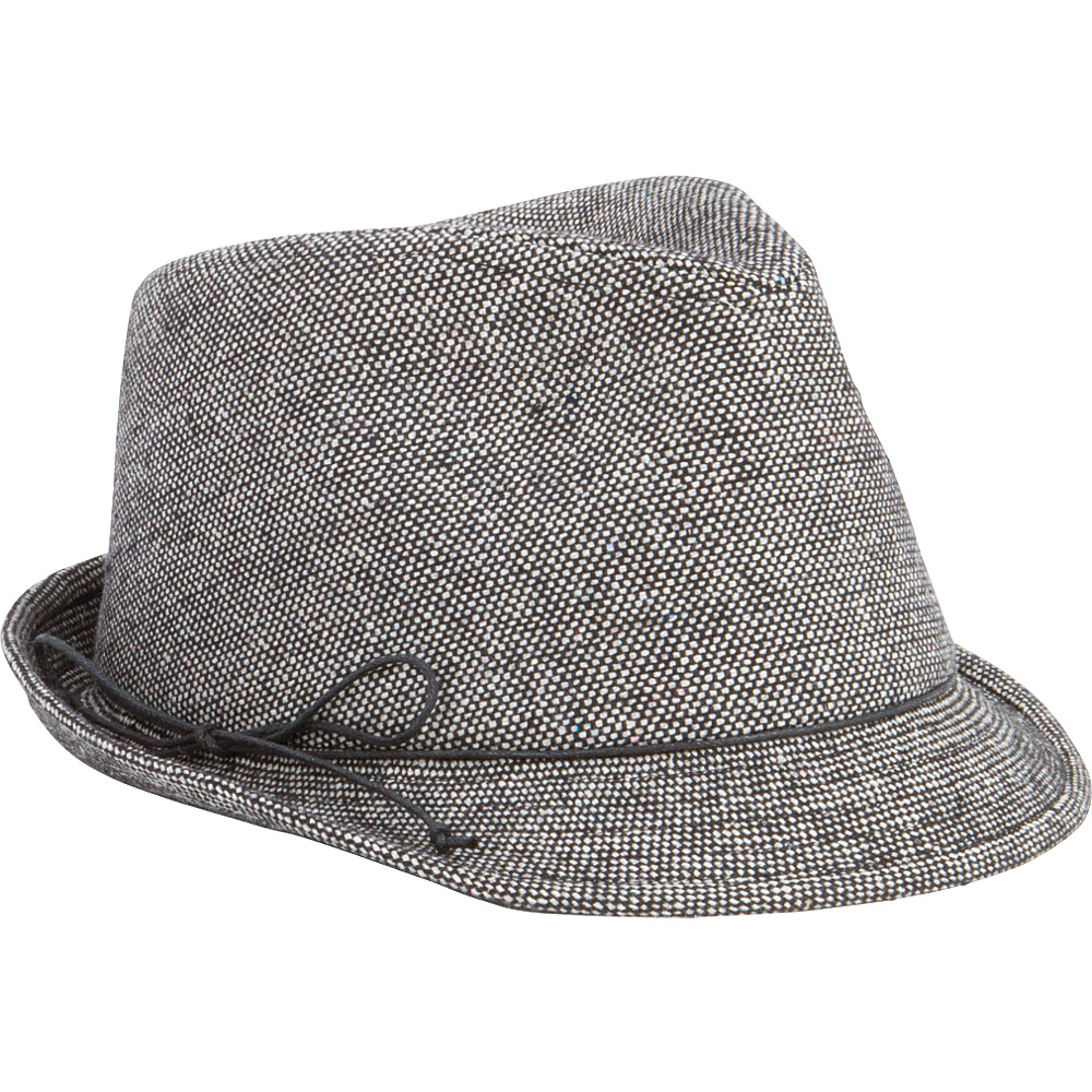 San Diego Hat Tweed Fedora Hat with Cord Band Black Tweed San Diego Hat Hats Gloves Scarves