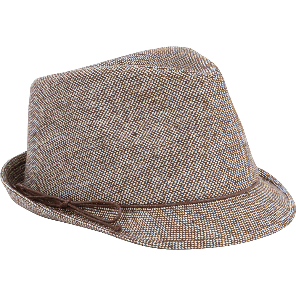 San Diego Hat Tweed Fedora Hat with Cord Band Brown Tweed San Diego Hat Hats Gloves Scarves