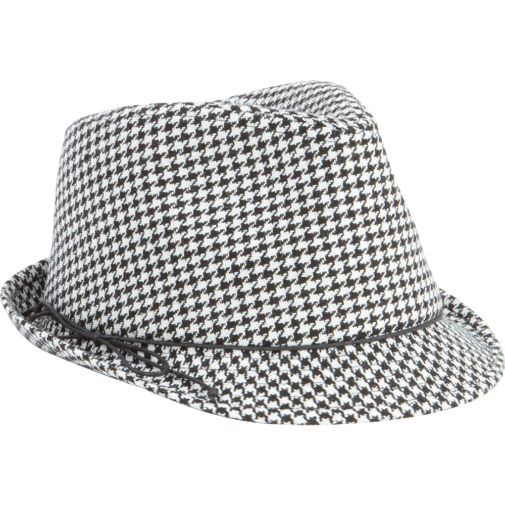 San Diego Hat Tweed Fedora Hat with Cord Band Houndstooth San Diego Hat Hats Gloves Scarves