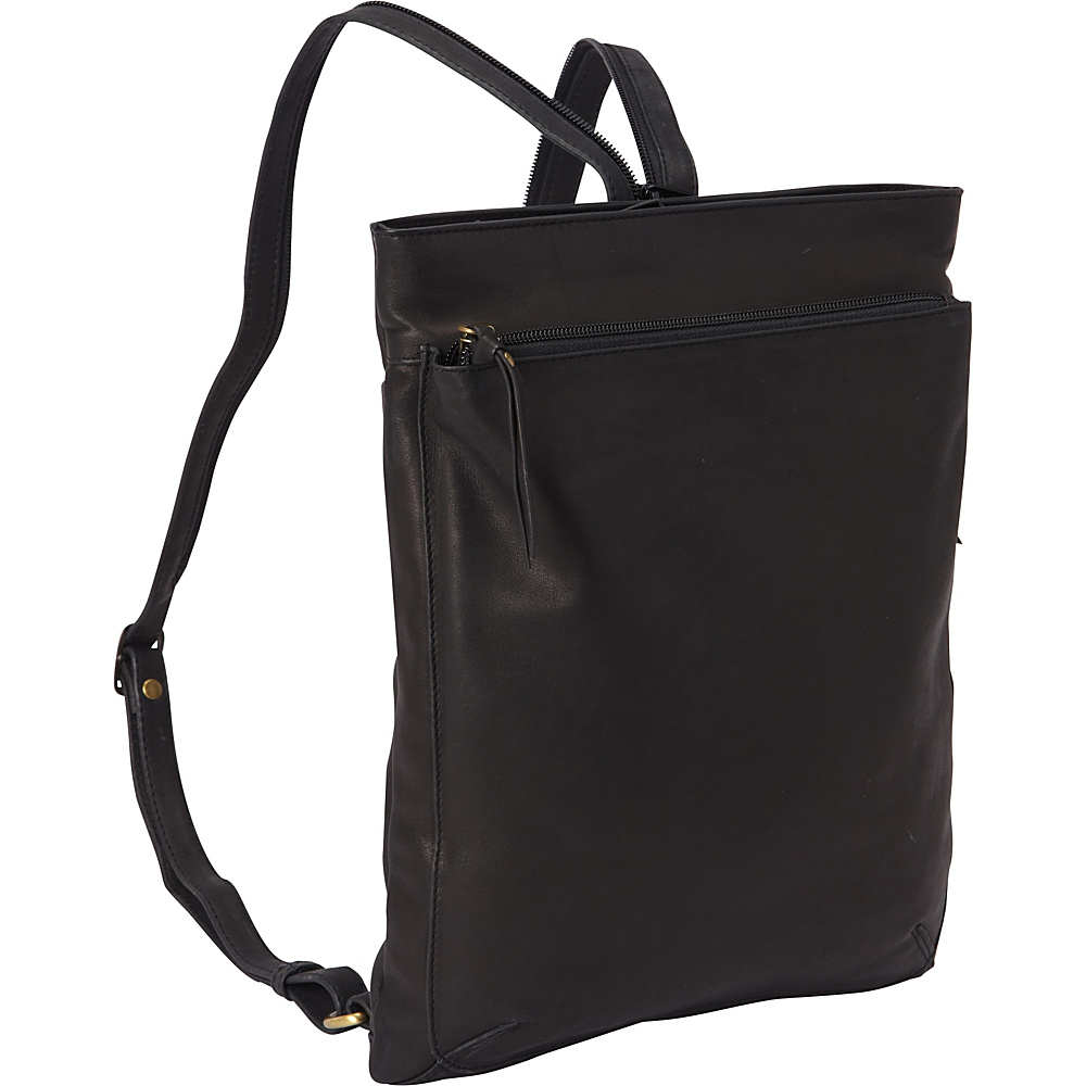 Derek Alexander North South Top Zip Backpack Sling Black Derek Alexander Leather Handbags