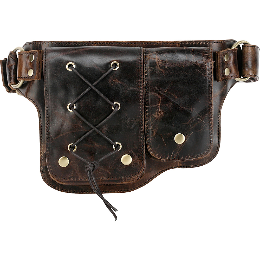 Vicenzo Leather Adonis 2 Leather Waist Pack Hip Purse Y Brown Vicenzo Leather Waist Packs