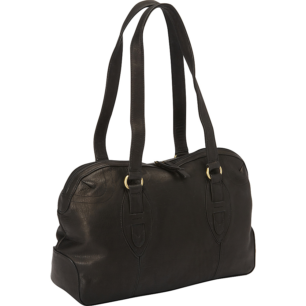Derek Alexander E W Top Zip Satchel Bag Black Derek Alexander Leather Handbags