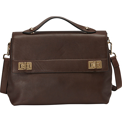 Donna Bella Designs Audrey Shoulder Bag Chocolate - Donna Bella Designs Leather Handbags