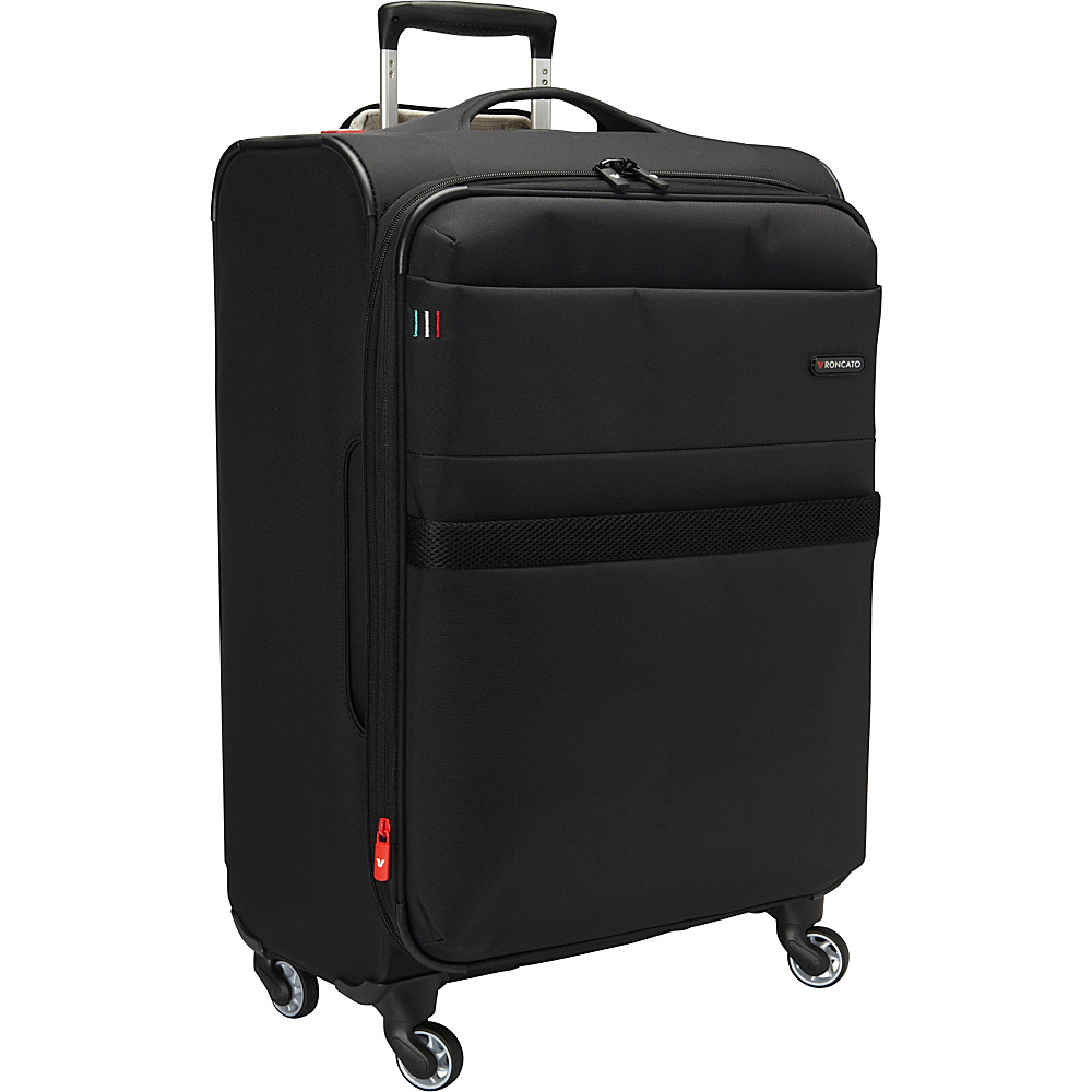 Roncato Venice 27.5 Expandable Spinner Luggage Black Roncato Softside Checked