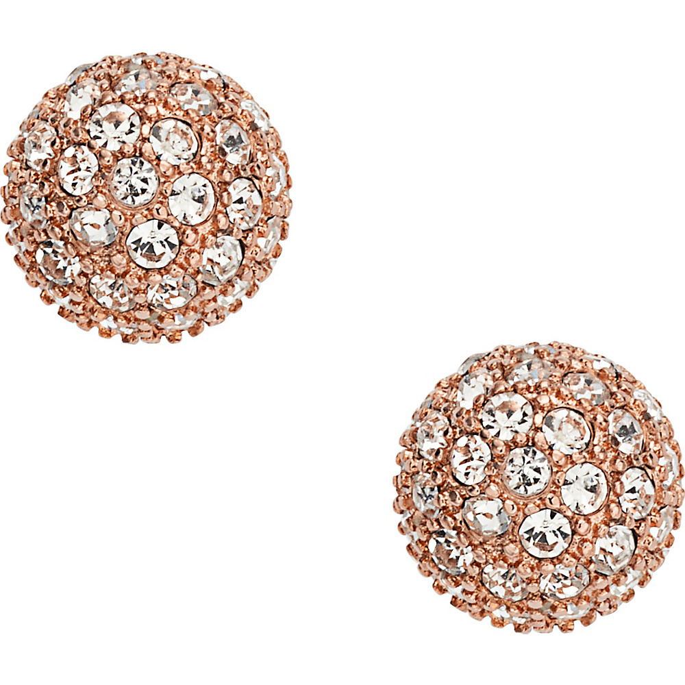 Fossil Pave Ball Stud Rose Gold Turquois Fossil Jewelry