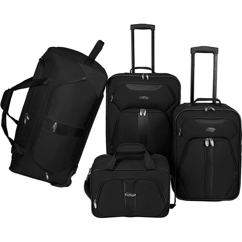 U.S. Traveler 4 Pc Luggage Set Black U.S. Traveler Luggage Sets