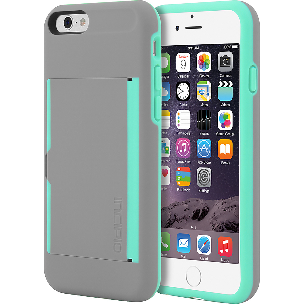 Incipio Stowaway iPhone 6 6s Case Dark Gray Teal Incipio Electronic Cases