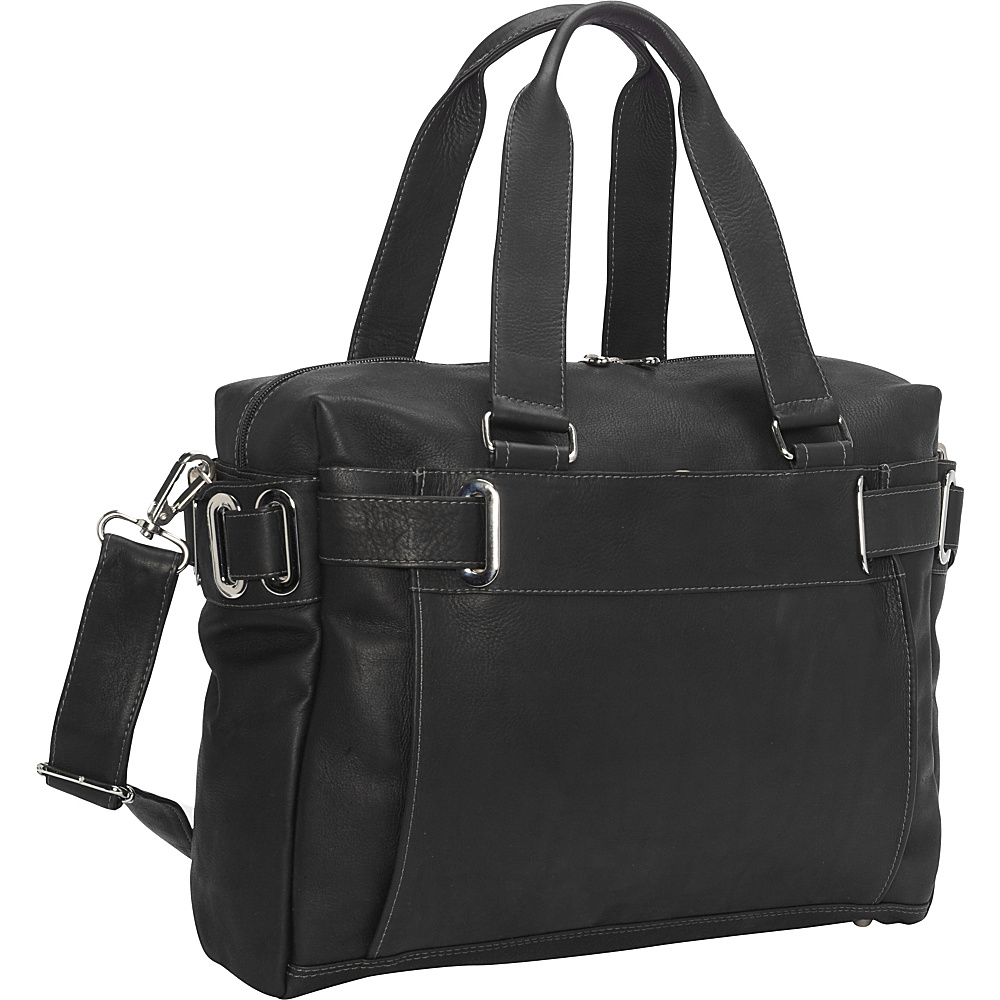 Piel Ladies Slim Carry On Black Piel Manmade Handbags