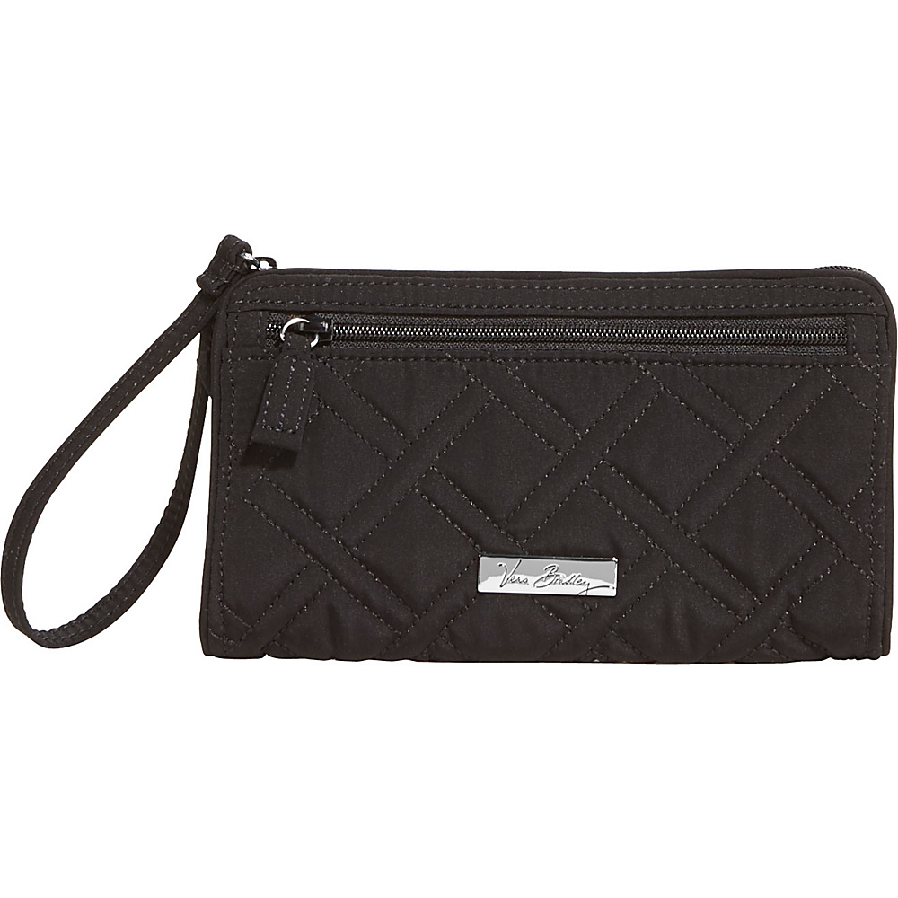 Vera Bradley Front Zip Wristlet Solids Classic Black Vera Bradley Fabric Handbags