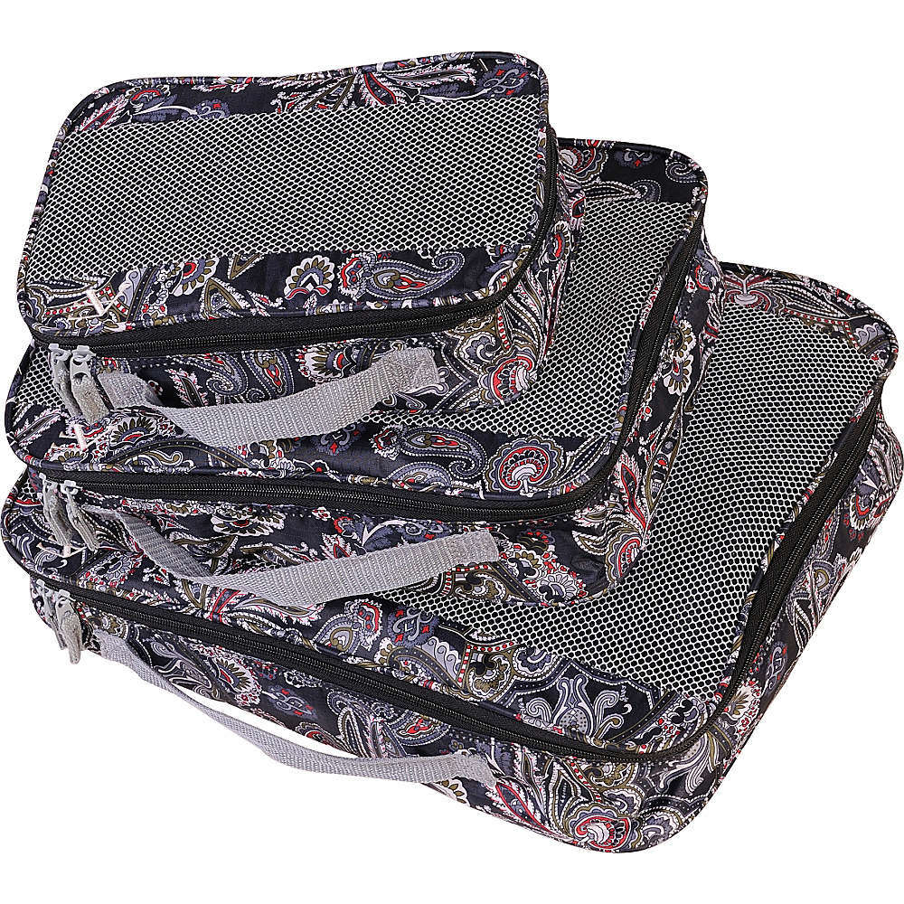 American Flyer Paisley 3 Piece Packing Set Black American Flyer Travel Organizers
